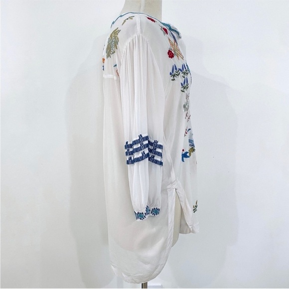Johnny Was 100% silk embroidered blouse NEW - Picture 4 of 15